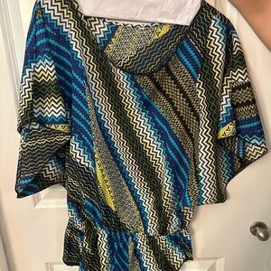 Multicolor Zigzag Pattern Women's Top